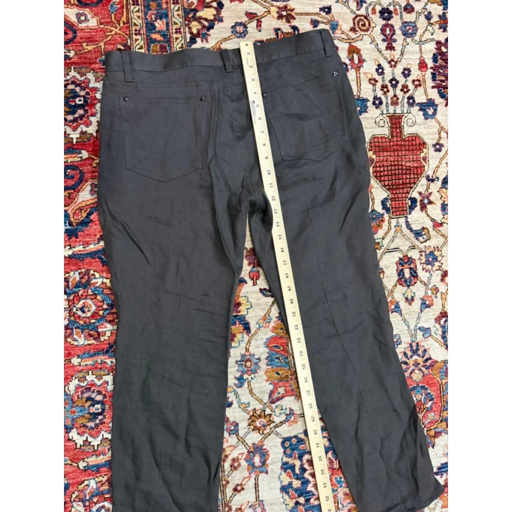 John Varvatos Brown Linen Blend Flat Front Pants Mens 34R Made in Portugal